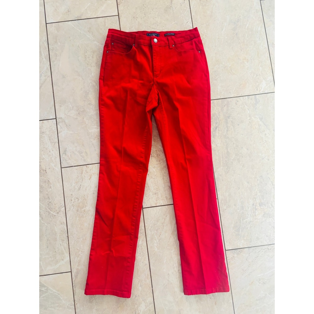 Charter Club Lexington Straight Leg Jeans Red Size 8 Womens Stretch Denim Pants